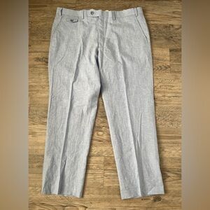 Greg Norman Shark Men’s 40x30 Periwinkle Linen Cotton Blend Golf Pants Travel